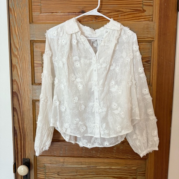 NWT Caroline Constas White Embroidered Blouse – Size S - Picture 1 of 3